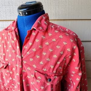 Vintage Dockers Patterned Soft Denim Button-Up Shirt